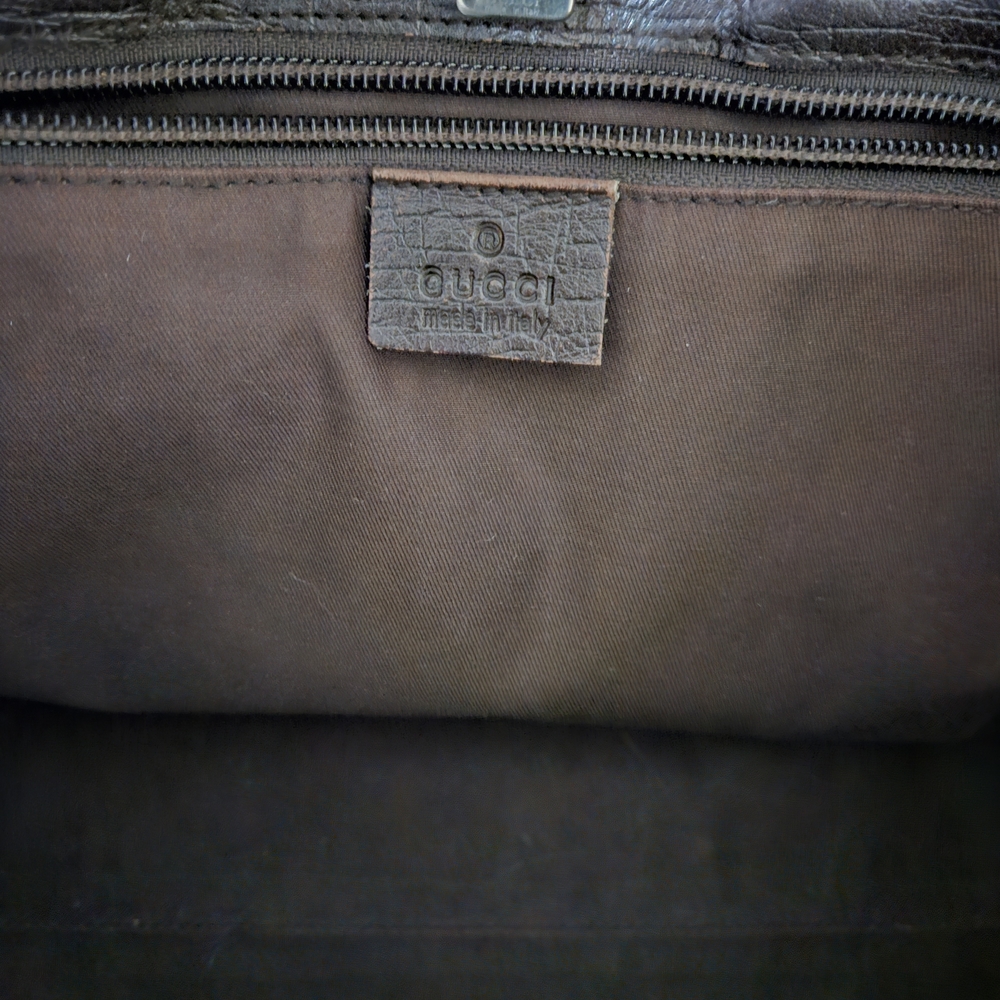 Gucci Beige/Brown Canvas Tote 15x9in - Picture 15 of 16